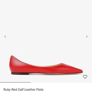 Jimmy Choo Scarlet Red Leather Flats
